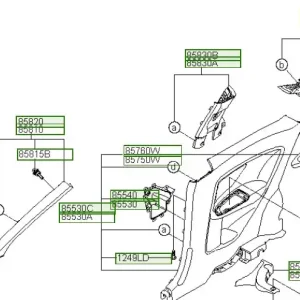 Hit cenowy Tapicerka górna słupka C prawa Hyundai I20 - wyprzedaż