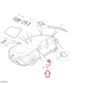 Wyjątkowa oferta Trójkąt osłona dekor błotnika (lewy) MG4