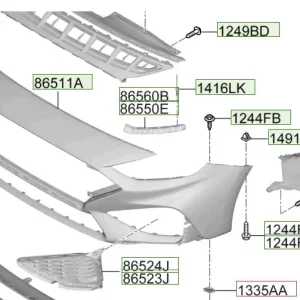 Tunel powietrza zderzaka przedniego lewa strona Hyundai I30 (2020) Darmowa dostawa