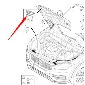 Uchwyt prawego zamka maski pokrywy silnika XC90 Volvo Dostępne od ręki