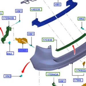 Uchwyt prawy zderzaka tylnego Ford Focus Cmax 2010 2015 - wyprzedaż Bezpieczna płatność