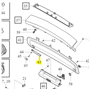 Uchwyt rączka wewnętrzna zamykania pokrywy bagażnika Rabat