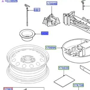 Tylko dziś Uchwyt zamocowanie koła zapasowego fiesta fusion 01 12