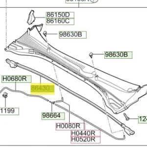Wybór klientów Uszczelka maski silnika Hyundai I30 - wyprzedaż