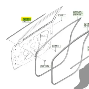 Uszczelka drzwi przednich lewa strona Hyundai I20 / Bayon - wyprzedaż Do wyczerpania zapasów