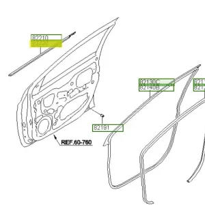 Cena promocyjna Uszczelka drzwi przednich prawa strona Hyundai I20 - wyprzedaż