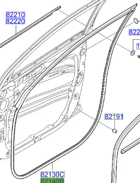 Zniżka Uszczelka drzwi przednich prawych Hyundai - wyprzedaż