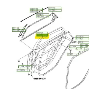 Oferta czasowa Uszczelka drzwi tylnych prawa strona Hyundai I40 - wyprzedaż