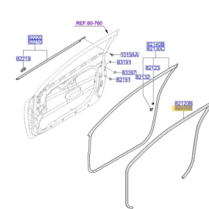 Uszczelka drzwi lewy przód KIA Ceed (2006-2009) - wyprzedaż Promocja