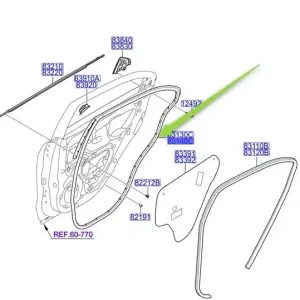 Tylko do końca tygodnia Uszczelka drzwi prawy tył 11-17