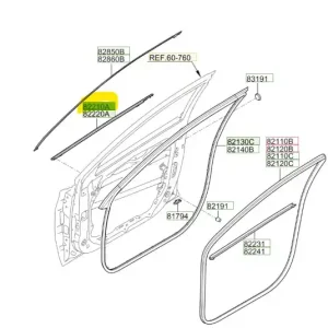 Bestseller Uszczelka drzwi przednich lewa Hyundai I30 - wyprzedaż