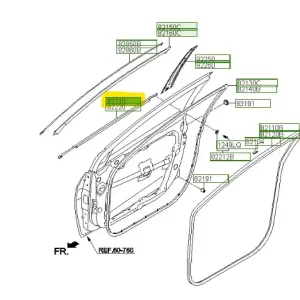 Uszczelka drzwi przednich lewa Hyundai I40 - wyprzedaż Obniżka ceny