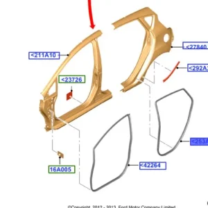 Rabat Uszczelka otworu drzwi lewy tył fiesta 0819
