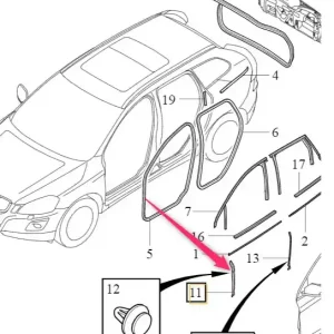 Niska cena Uszczelka pionowa drzwi lewy przód XC60 Volvo