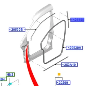 Ekspresowa dostawa Uszczelka pionowa szyby drzwi przednich prawych Ford Transit Custom 2013 - wyprzedaż