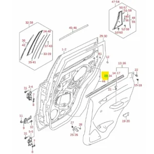 Uszczelka Zgarniająca wewnętrzna szyby drzwi tył prawy Suzuki Vitara - wyprzedaż Dodaj do koszyka