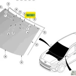 Nowość Uszczelka szyby czołowej Hyundai Kona (2021) OE - wyprzedaż