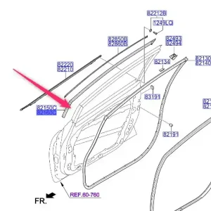 Uszczelka szyby drzwi przednich prawych ceed 12-15 KIA Nowy