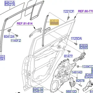 Uszczelka szyby drzwi tylnych prawa KIA Sportage (2010-2015) - wyprzedaż Bezpieczna płatność