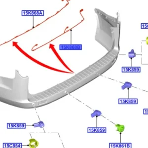 Rabat Wiązka czujników parkowania zderzaka tylnego Ford Transit Custom 2012 - wyprzedaż