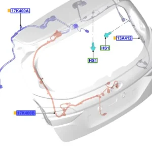 Obniżka ceny Wiązka przewód kamery cofania pokrywy bagażnika Ford Fiesta 2017 - wyprzedaż