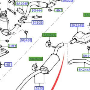 Wieszak gumowy układu wydechowego Ford Focus MK1 Transit - wyprzedaż Zniżka