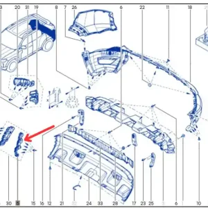 Wspornik / ślizg lewy zderzaka tylnego DACIA DUSTER III Ograniczona ilość