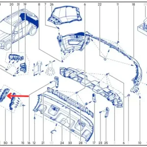 Cena promocyjna Wspornik / ślizg prawy zderzaka tylnego DACIA DUSTER III