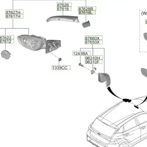 Dodaj do koszyka Wkład lusterka bocznego lewa strona Hyundai I20 / Bayon - wyprzedaż