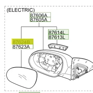 Sprawdź teraz Wkład lusterka bocznego prawa strona Hyundai I30 - wyprzedaż