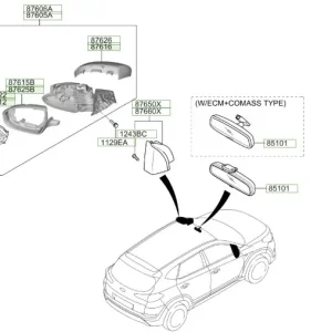 Ostatnie sztuki Wkład lusterka bocznego prawa strona Hyundai Tucson - wyprzedaż