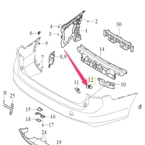Bezpieczna płatność Wspornik lewy zderzaka tylnego V90 Volvo