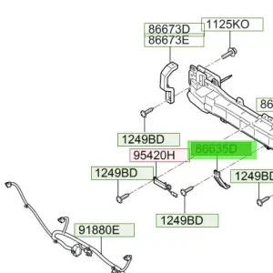 Wspornik belki zderzaka tylnego Hyunda I20 (2018) OE - wyprzedaż Ograniczona ilość