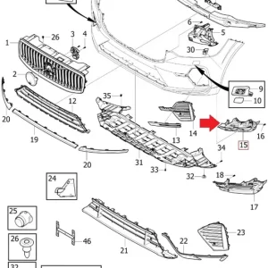 Wspornik halogenu prawy Volvo Rabat
