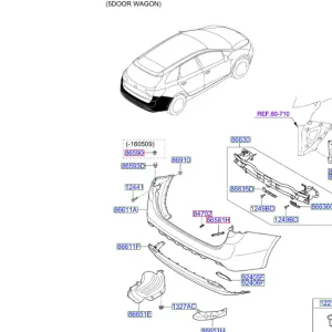 Wspornik prawy zderzak tylnego 2015 2018 Oferta limitowana