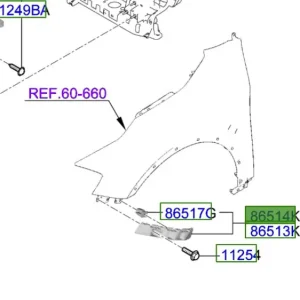 Rabat Wspornik ślizg błotnika lewego przedniego Kia Sportage 21-25