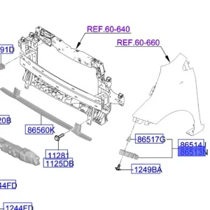 Tylko dziś Wspornik ślizg lewy zderzaka przedniego Kia Picanto 2024