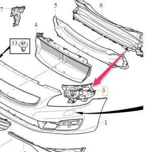 Wspornik ślizg lewy zderzaka przedniego S60 V60 V60CC Volvo Oferta czasowa