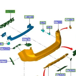 Wyjątkowa oferta Wspornik uchwyt zderzaka tylnego kuga 20082012 FORD - wyprzedaż