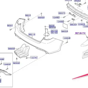 Wspornik zderzaka lewy tył 2015-2018 KIA Obniżka ceny