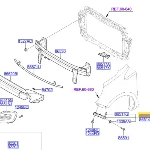 Szybka dostawa Wspornik zderzaka prawy przód KIA Rio (2011-2017) - wyprzedaż