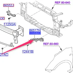 Wspornik zderzaka przedni górny prawy Hit sprzedaży