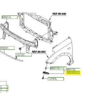 Wspornik zderzaka przedniego prawy Hyundai I20 (2018) OE - wyprzedaż Bezpieczne zakupy