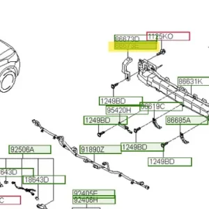 Wspornik zderzaka tylnego prawa strona Hyundai I20 - wyprzedaż Oferta limitowana