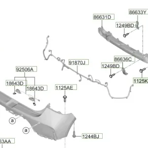 Wspornik zderzaka tylnego prawa strona Hyundai I20 / Bayon (2021) OE - wyprzedaż Nie przegap