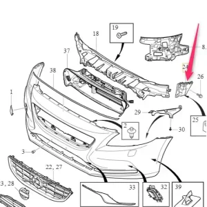Ekspresowa dostawa Wspornik ślizg lewy zderzaka przedniego V540 V40CC Volvo