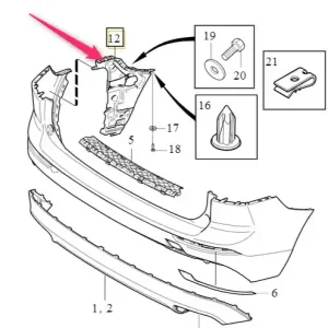 Bestseller Wspornik ślizg lewy zderzaka tylnego Volvo