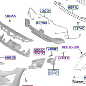 Wspornik ślizg prawy zderzaka przedniego Kia RIO 20-25 Kup online