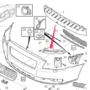Szybka wysyłka Wspornik ślizg prawy zderzaka przedniego S80 V70 XC70 XC70 Volvo