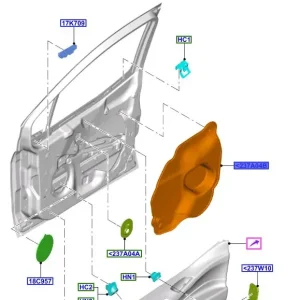 Ostatnie sztuki Wygłuszenie drzwi prawy przód transit courier 2014FORD - wyprzedaż